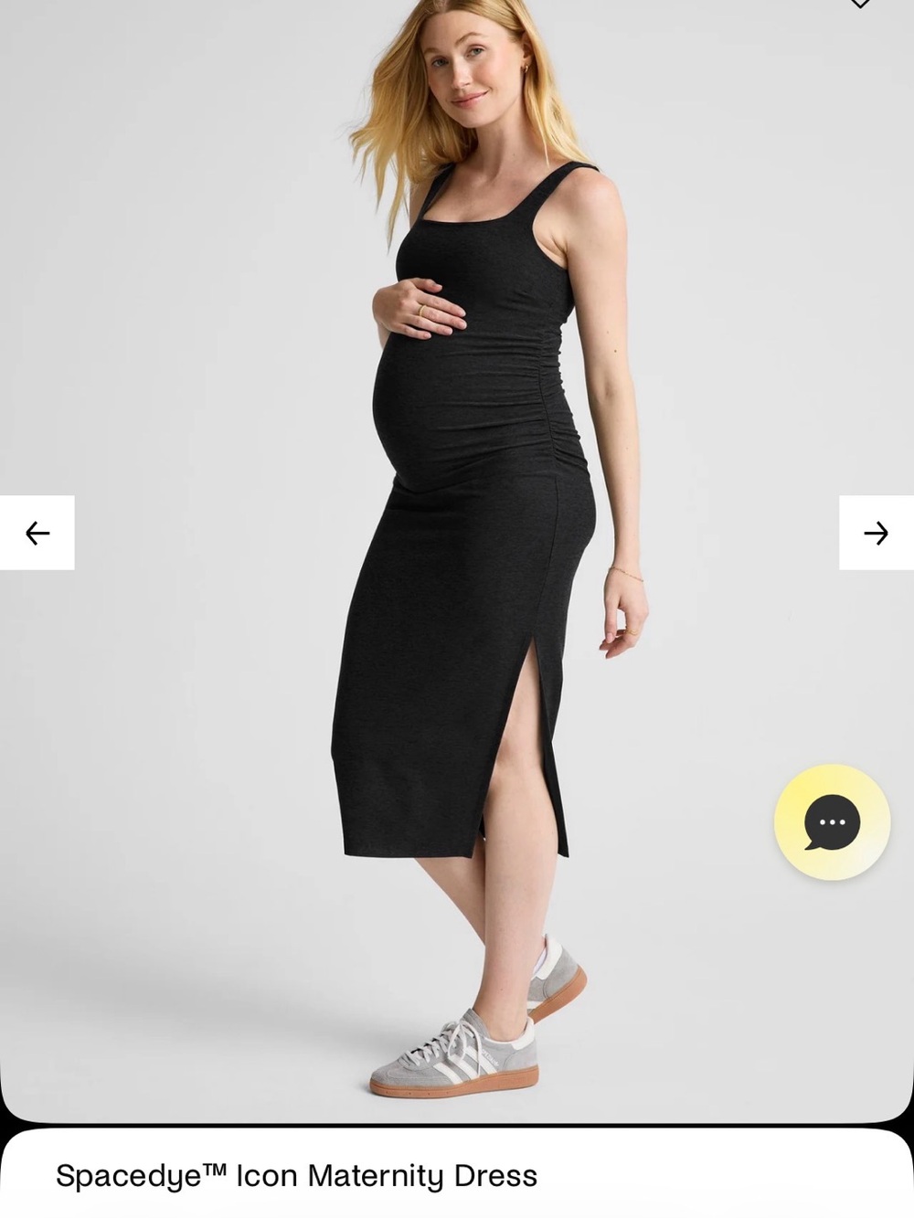 Beyond Yoga Black Spacedye Maternity Midi Dress